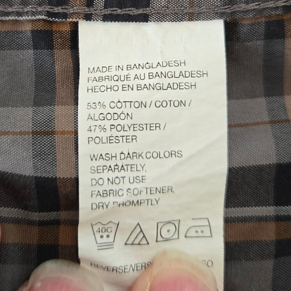 G.H. Bass & Co. Explorer Plaid Button-Up Shirt Brown/Blue Long Sleeve L - Picture 10 of 11